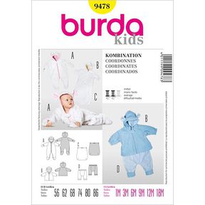 Baby Overall / Jacke / Fußsack / Hose | Burda 9478 | 56-86, 