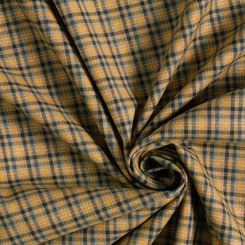 Viskose-Mix Karos mit Lurex – dunkelbeige/currygelb,  image number 3