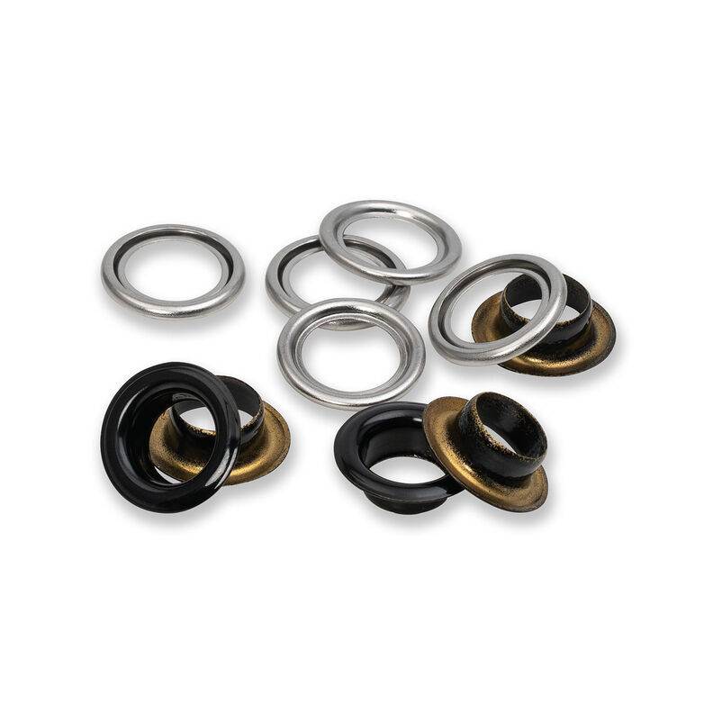 Ösen mit Scheiben [20 Stück | Ø 11 mm] | Prym – schwarz/silber metallic,  image number 2