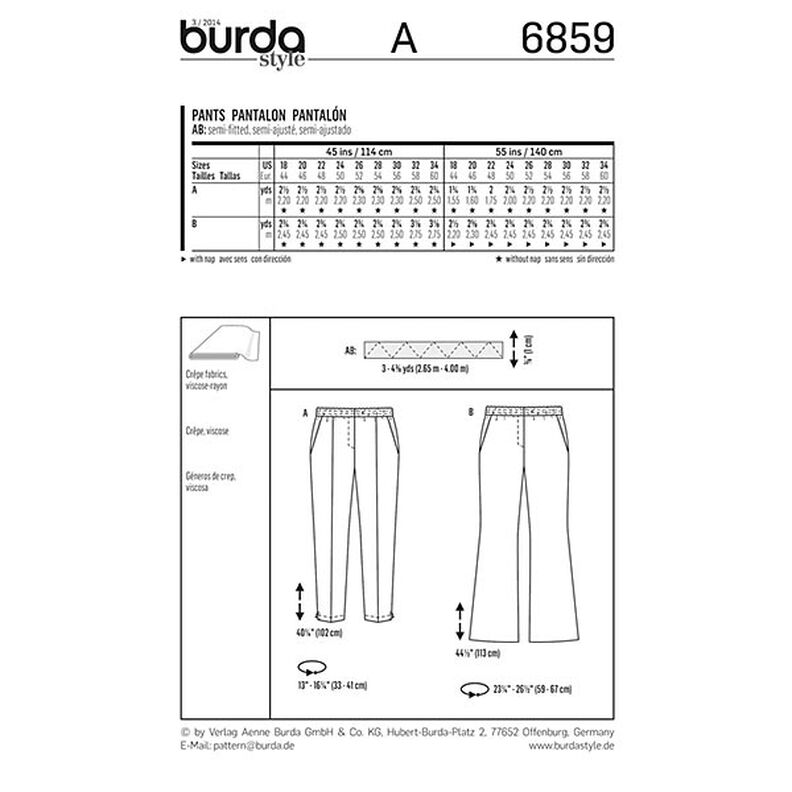 Hose / Schlupfhose | Burda 6859 | 44-60,  image number 4