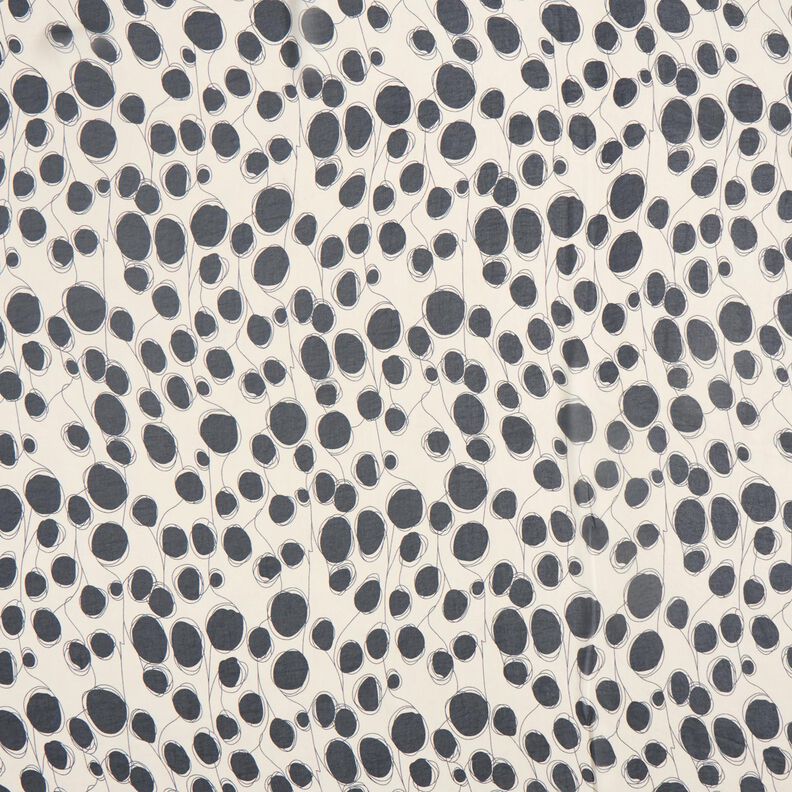Chiffon abstrakte Kreise – weiss/schwarz,  image number 1