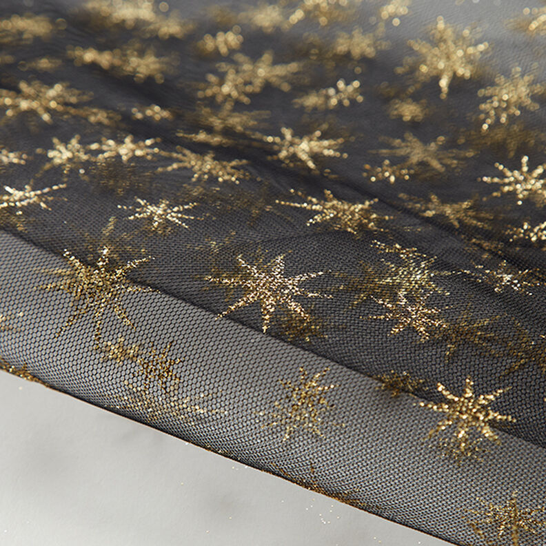 Tüll Glitzersterne – schwarz/gold,  image number 6