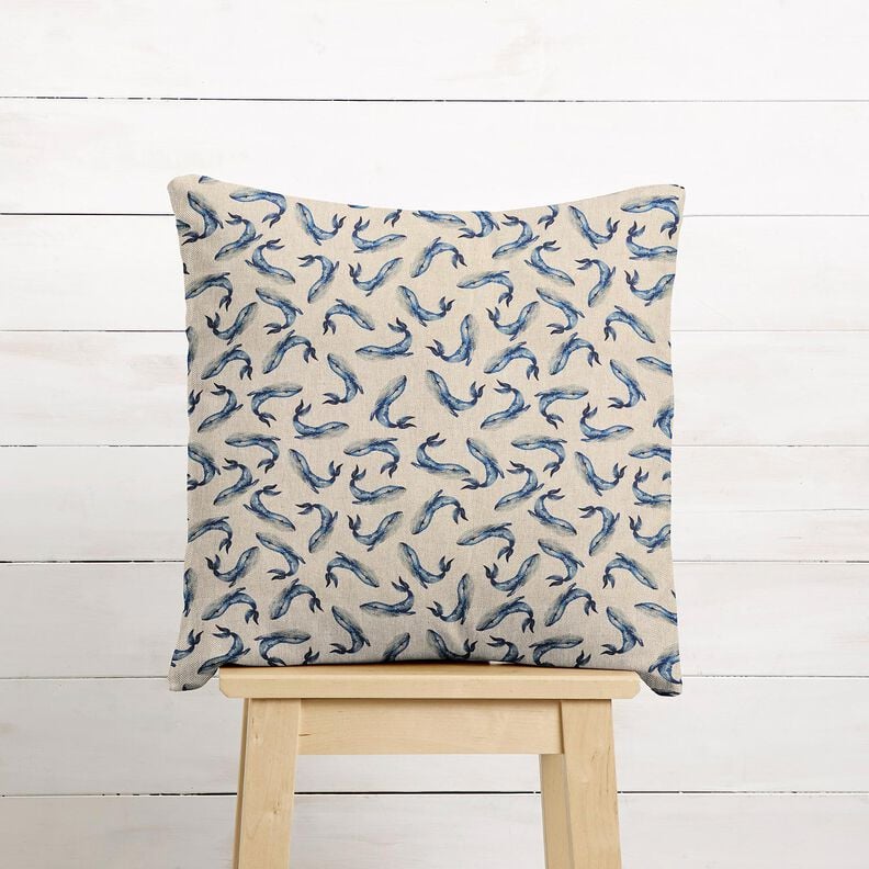 Dekostoff Halbpanama Wale &ndash; indigo/natur,  image number 6