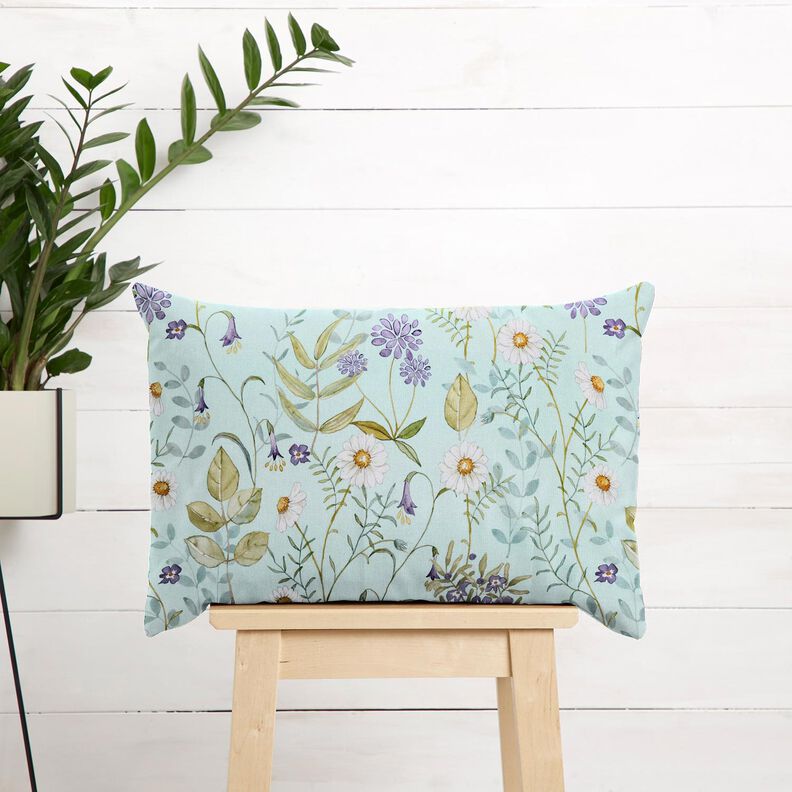 Baumwollstoff Popeline Wildblumen – hellmint/lavendel,  image number 6