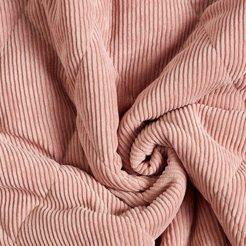 Steppstoff Cord mit Fellabseite Rauten – altrosa,  image number 4