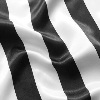 Polyestersatin breite Längsstreifen – schwarz/weiss, 
