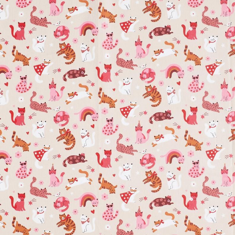 Beschichtete Baumwolle verspielte Kätzchen – rosé, image number 1