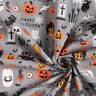 Baumwollstoff Popeline Happy Halloween – elefantengrau/hellorange,  thumbnail number 3