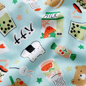 Baumwollpopeline Manga Snacks – eukalyptus, 