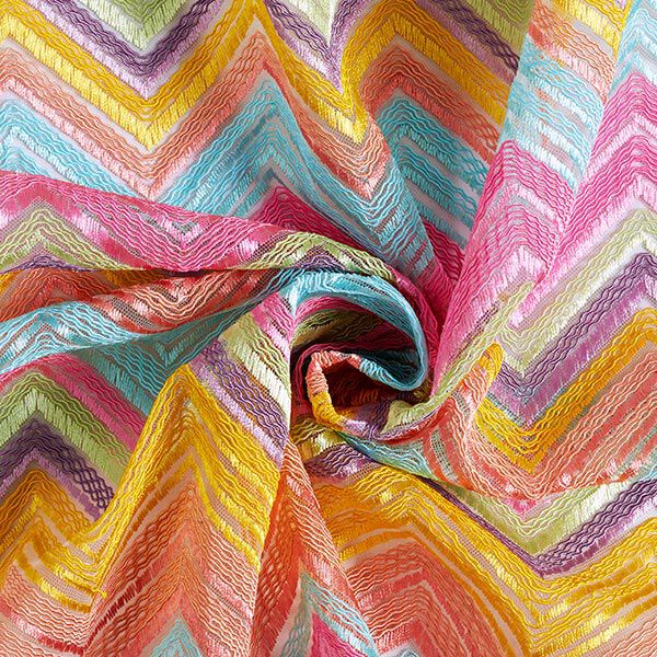 Tüll Zick-Zack – flieder/pastellgrün | Reststück 50cm