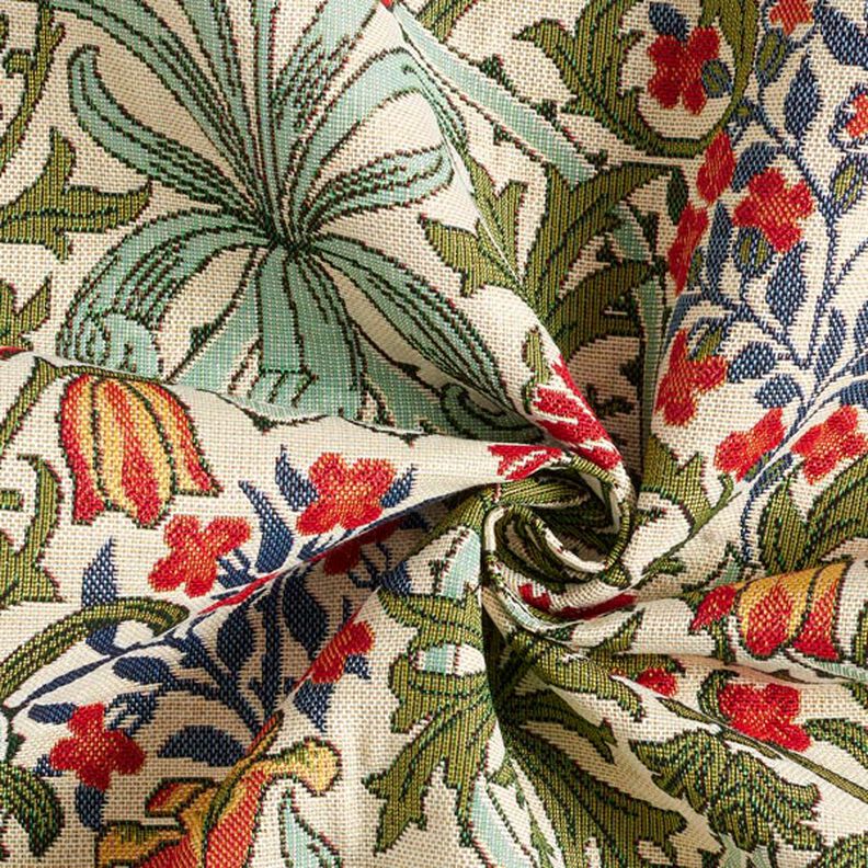 Dekostoff Gobelin florales Jugendstilmotiv – creme/hellgrün,  image number 3