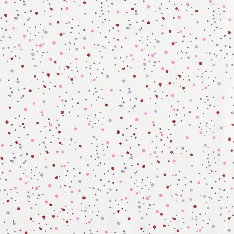 Baumwollpopeline bunte Punkte – elfenbein/purpur,  image number 1