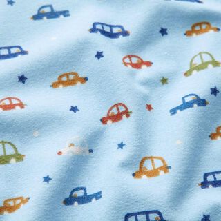 Baumwollflanell Autos – hellblau, 