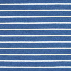 Frotteejersey Streifen – brilliantblau/elfenbein, 