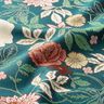 Dekostoff Jacquard Vintage Blumen – petrol/dunkelrot,  thumbnail number 2