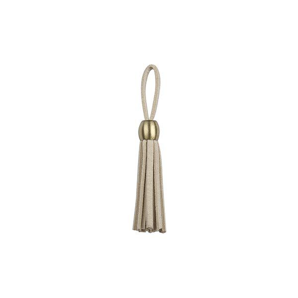 Lederquaste Franse mit Goldperle [5,5cm] – beige,  image number 1