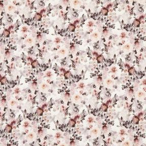 Rippenjersey romantische Blumen Digitaldruck – wollweiss, 