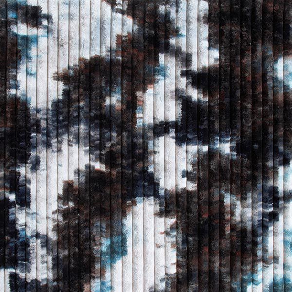 Kunstfell Rippenstruktur Batik – hellgrau/blau, image number 1