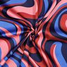 Baumwollsatin Retro-Wellen | Poppy Fabrics – marineblau/pink,  thumbnail number 3