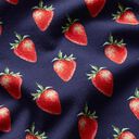 Baumwolljersey Erdbeeren Digitaldruck | STENZO – marineblau/feuerrot, 