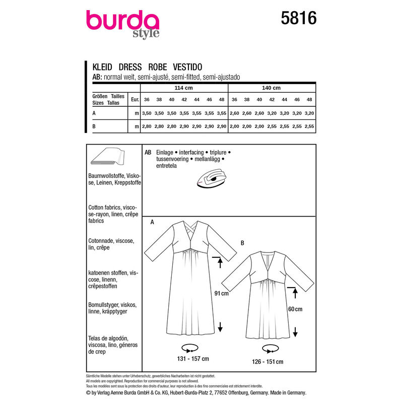 Kleid | Burda 5816 | 36-48,  image number 9