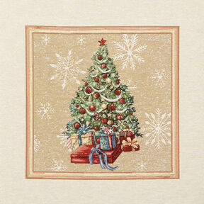 Dekopanel Gobelin Tannenbaum – karminrot/hellbeige, 