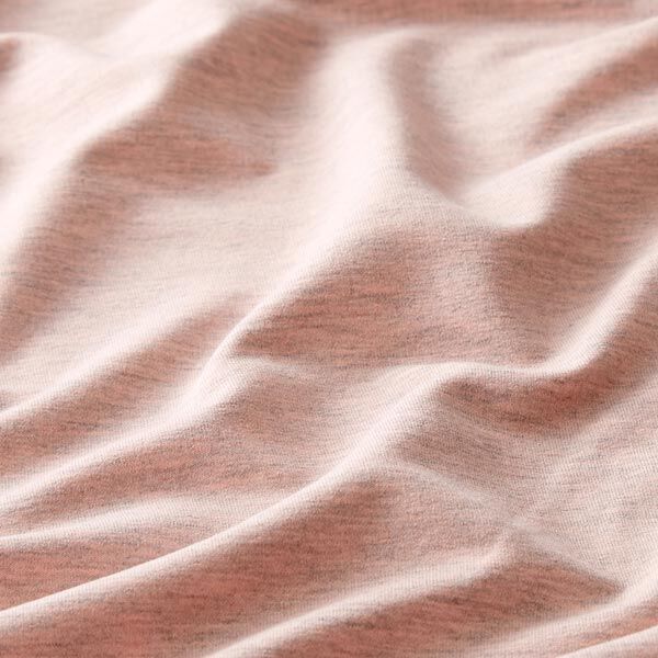 French Terry Fein Melange – rosa/grau | Reststück 100cm