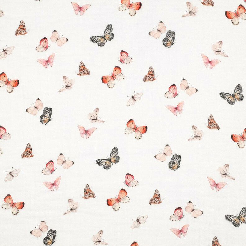 Musselin/ Doppel-Krinkel Gewebe hübsche Schmetterlinge Digitaldruck | Poppy Fabrics –,  image number 1