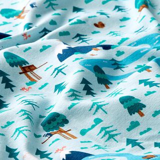 Baumwolljersey Floßlandschaft | PETIT CITRON – babyblau/türkis, 