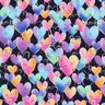 Baumwolljersey bunte Herzen | Glitzerpüppi – schwarz,  thumbnail number 1