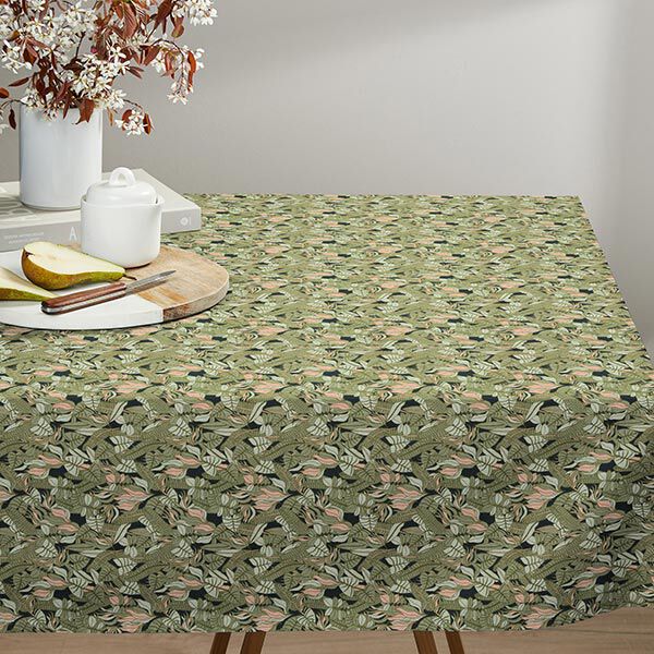 Baumwollstoff Cretonne tropische Blätter – schwarz/grün,  image number 6