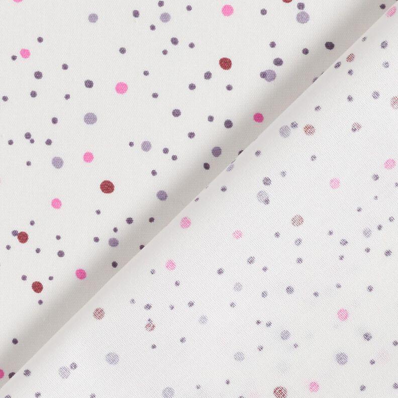 Baumwollpopeline bunte Punkte – elfenbein/purpur,  image number 4