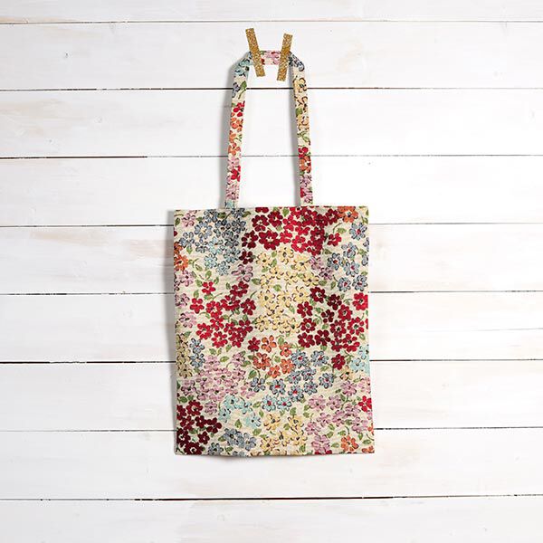 Dekostoff Gobelin Blumenpracht – hellbeige/rot,  image number 8