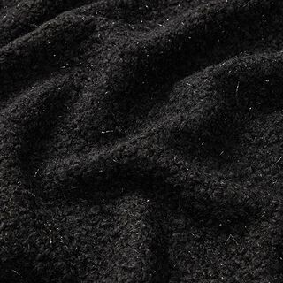 Strick Bouclé Glanzfäden – schwarz, 