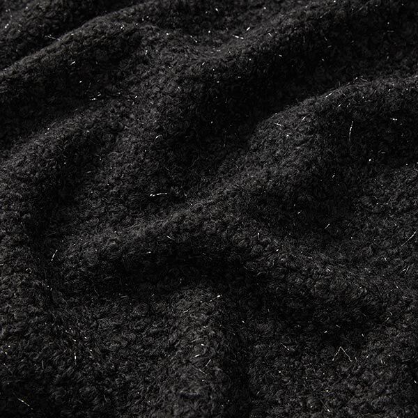 Strick Bouclé Glanzfäden – schwarz, image number 2
