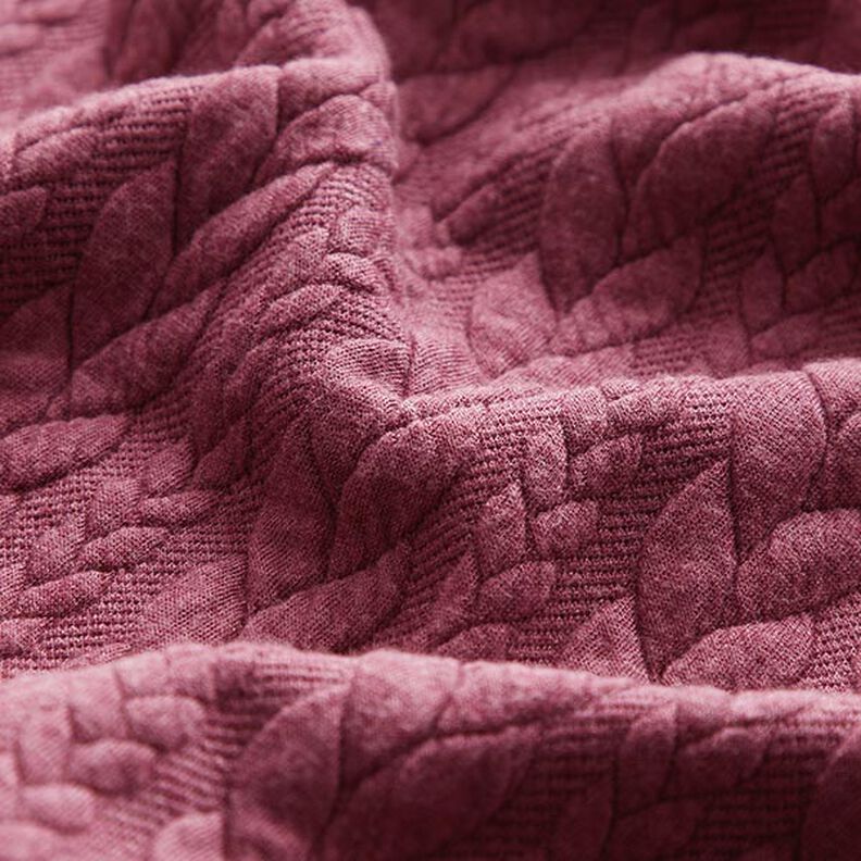 Jerseyjacquard Cloqué Zopfmuster – himbeerrot,  image number 2