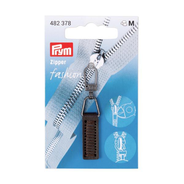 Fashion-Zipper Lederimitat [ 55 x 9 x 3 mm ] | Prym – braun,  image number 2
