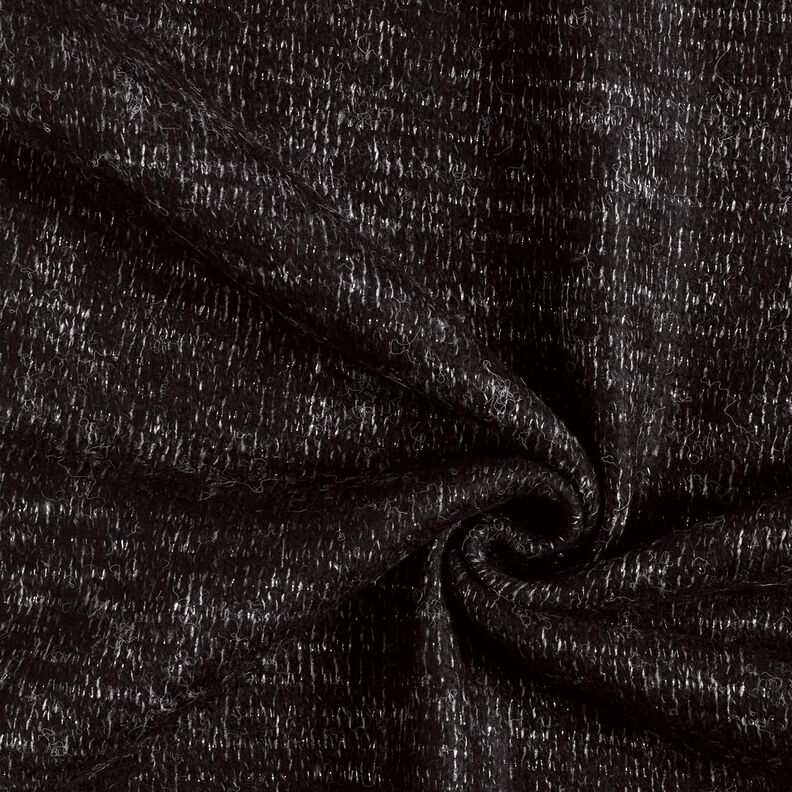 Strickstoff Woll-Mix Glitzer Melange – schwarz/silber metallic, image number 4