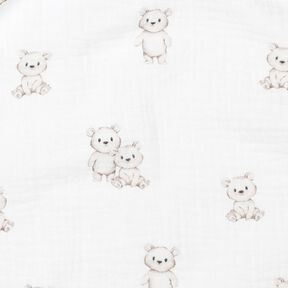 GOTS Musselin/ Doppel-Krinkel Gewebe freundliche Bärchen Digitaldruck | Poppy Fabrics –, 