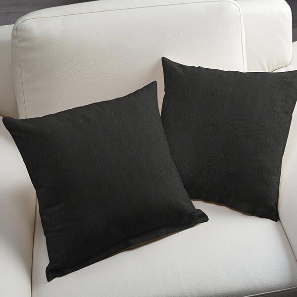 Leinenstoff Uni – schwarz | Reststück 50cm