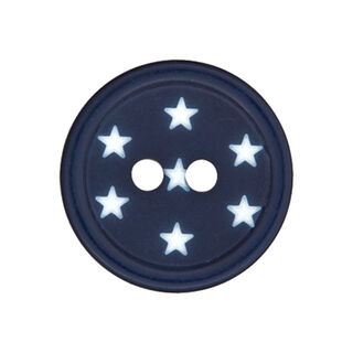 Kunststoffknopf Sterne – marineblau, 