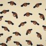 Teddyplüsch Hundeköpfe | Poppy Fabrics – hellbeige/schwarzbraun,  thumbnail number 1