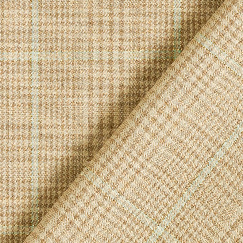 Viskose-Mix feiner Glencheck mit Lurex – mandel/hellmint,  image number 4