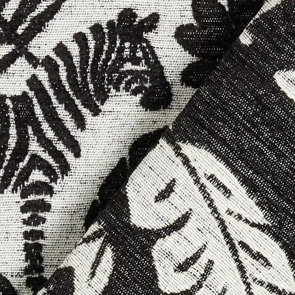 Chenille-Jacquard Barocker Dschungel – schwarz/wollweiss, image number 4