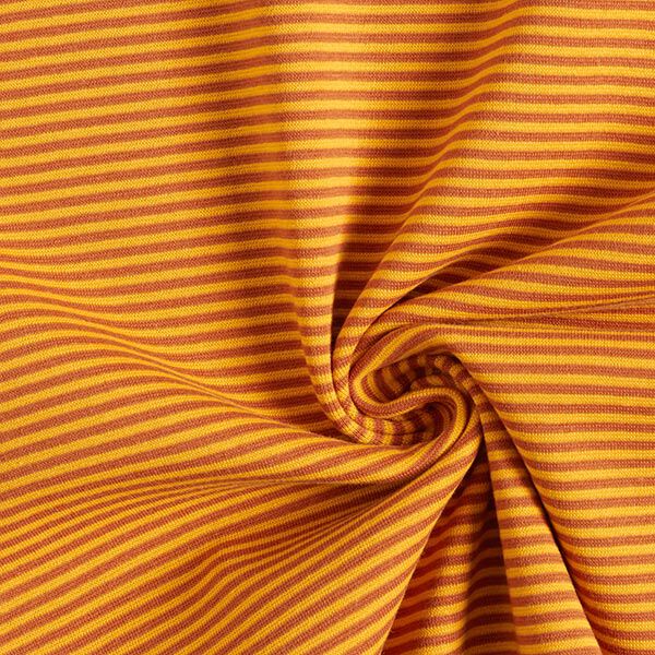 Bündchen Schlauchware schmale Ringel – terracotta/gelb,  image number 3