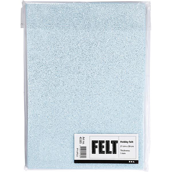 Glitzer-Filz ,10 Stück [ A4 ] – hellblau,  image number 3