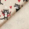 Dekostoff Halbpanama verliebte Katzen – natur/rot,  thumbnail number 4