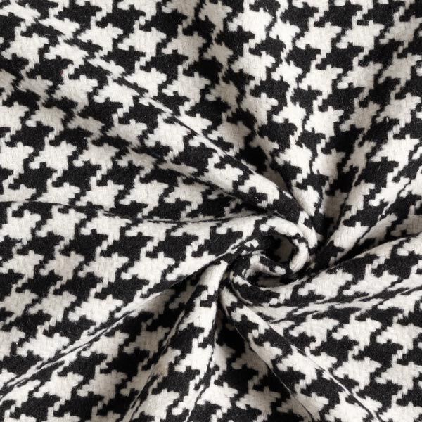 Mantelstoff Hahnentritt 24 mm – schwarz/weiss | Reststück 100cm