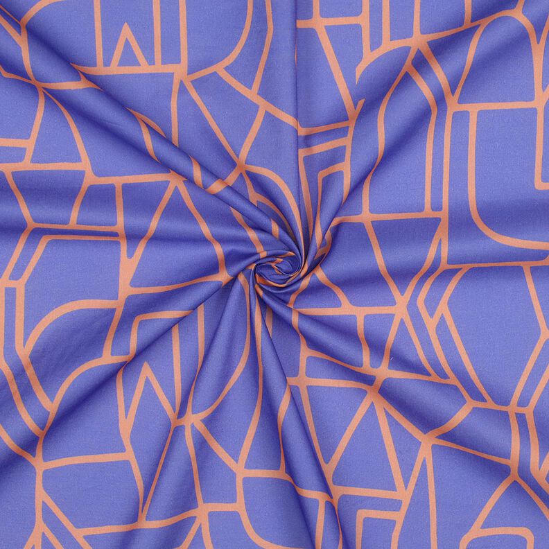 Baumwoll-Voile Town | Nerida Hansen – blaulila/pfirsichorange,  image number 3