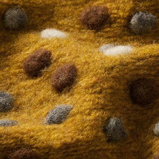 Wollstrick bunte Noppen – currygelb, 